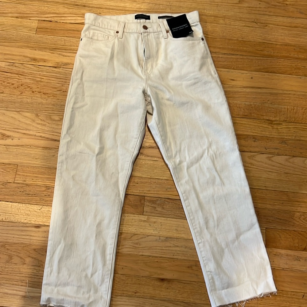Banana Republic Off-White Straight-Leg Jeans